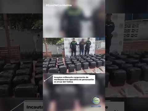 🌿 Incautan millonario cargamento de marihuana tras operativo de persecución en el sur del #Tolima