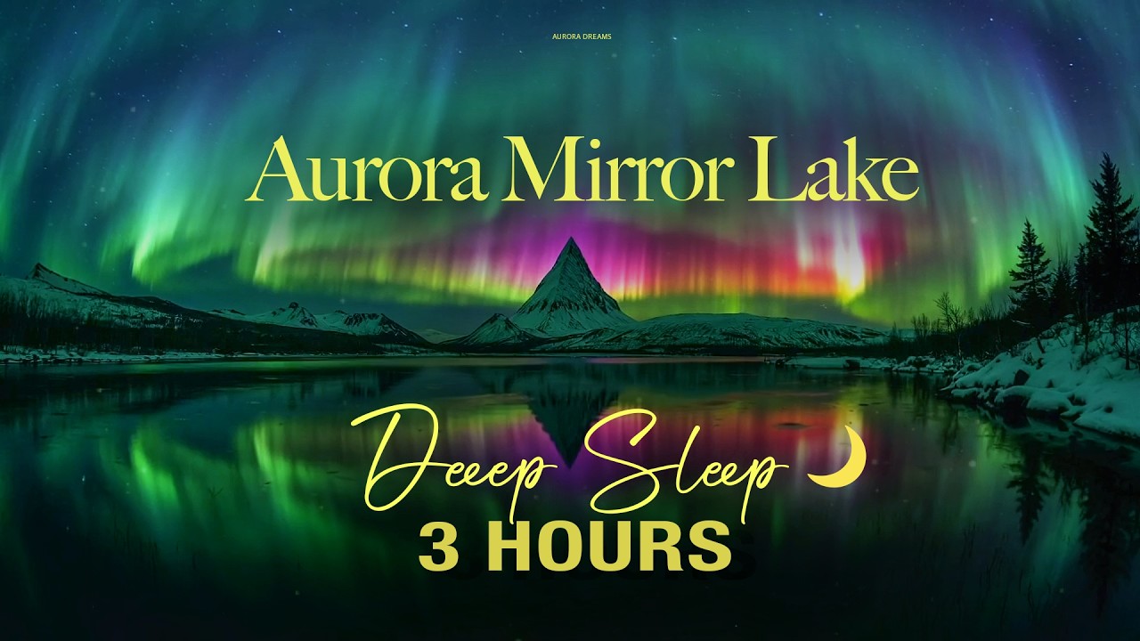 Aurora Mirror Lake 🌌 Deep Sleep Music | Northern Lights Reflections (3 Hours)