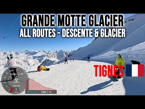 [4K] Skiing Tignes, Grande Motte Glacier - All Routes - Descente & Glacier, France, GoPro HERO13