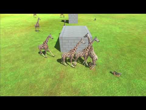 8 Giraffe in night vs all units - Animal Revolt Battle Simulator
