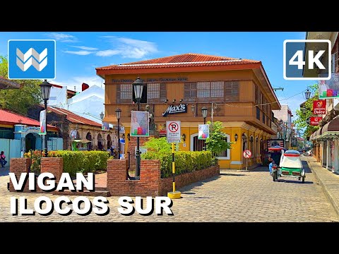 [4K] Vigan Heritage Village em Ilocos Sur Filipinas 🇵🇭 Calle Crisologo Walking Tour Vlog e viagens