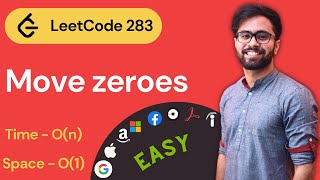 YouTube video 'Move zeroes LeetCode Java solution in Hindi ( LeetCode 283 )'