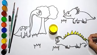Download lagu Gambar magic, menggambar dan mewarnai, jenis jenis Dinosaurus mp3