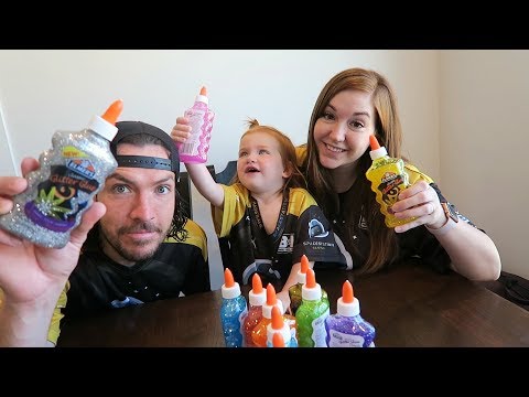 3 COLORS OF GLUE SLIME CHALLENGE!  **huge mess**