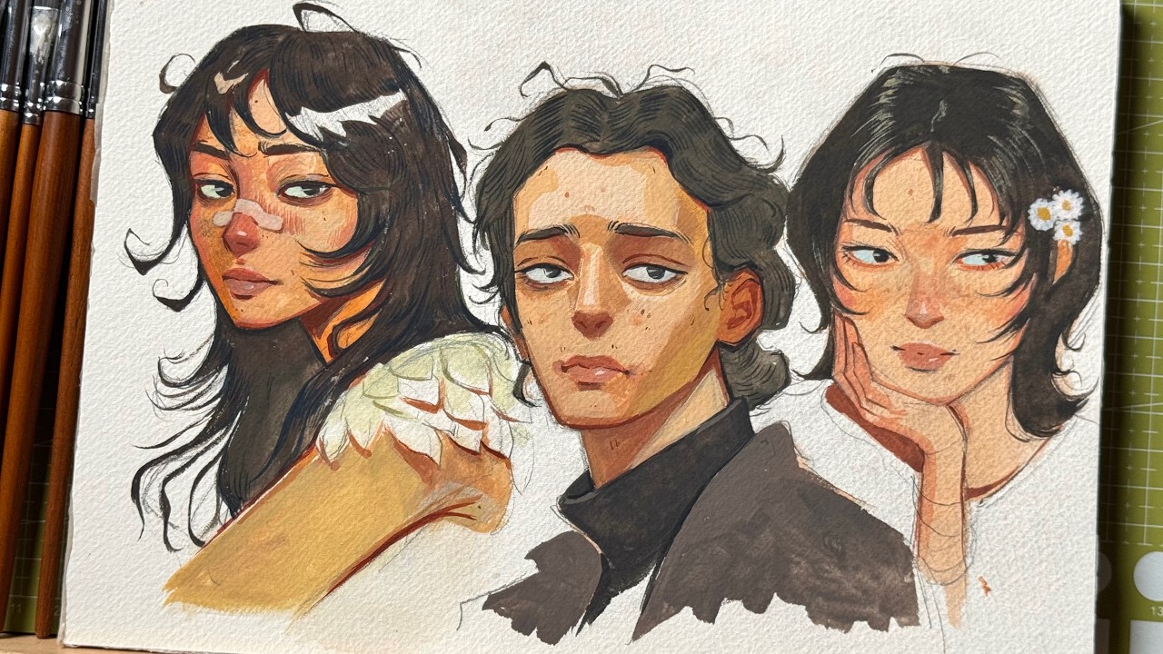 From Sketch to Finished Painting With My Custom Craftamo Brush 🎨