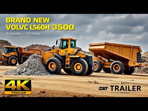 Volvo L350H Wheel Loader Tackles the Tough Job of Loading a Caterpillar 773D Dumper in Stunning 4K!🚜