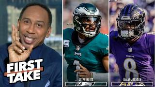FIRST TAKE | I’m MORE worried about Jalen Hurts than Lamar! – Stephen A. on starting job debate