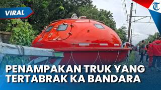 PENAMPAKAN TRUK YANG TERTABRAK KERETA BANDARA! Ternyata Bukan Bawa UFO, Begini Kondisinya