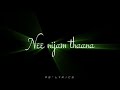nee nijam thana 💞 whatsapp status black screen female 💞version lyrics 💞