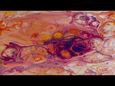 Fluid painting Acryl mit Becher und Spachtel 0007