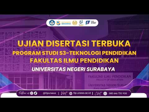 UJIAN DISERTASI TERBUKA PRODI S3 TEKNOLOGI PENDIDIKAN UNESA  || PROMOVENDA : IMA PINENSI BR TARIGAN