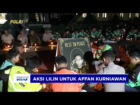 KAPOLDA SULTRA DAN DRIVER OJOL GELAR AKSI LILIN UNTUK ALMARHUM AFFAN KURNIAWAN