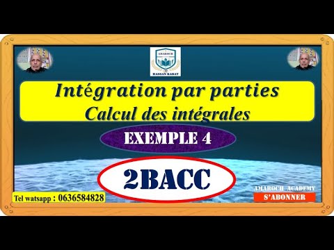 Intégration par parties - Calcul d'aires  2Bacc (Exercice 4)