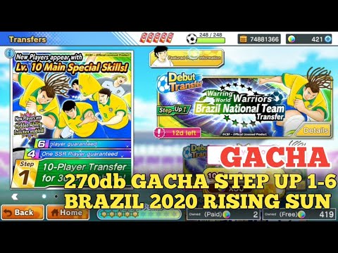 270db GACHA STEP UP 1-6 BRAZIL 2020 RISING SUN - Captain Tsubasa Dream Team