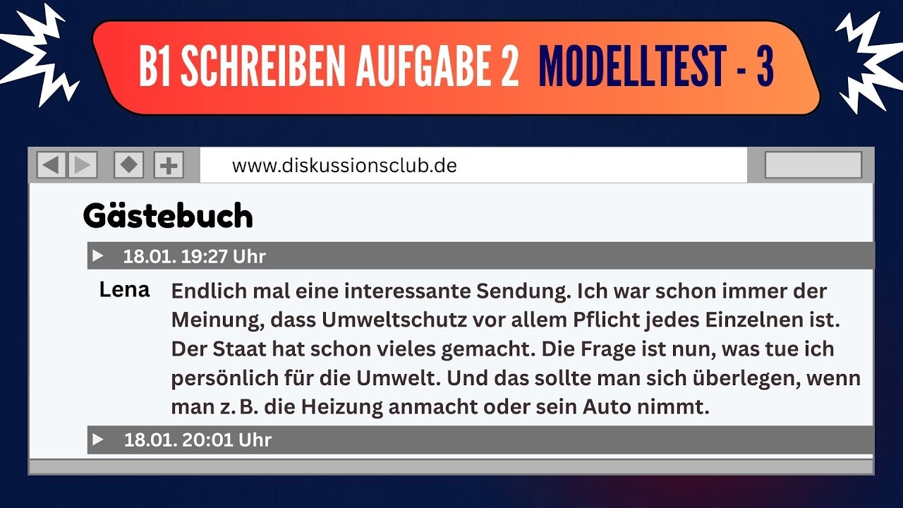 Goethe B1 Schreiben Aufgabe 2 | Meinung schreiben leicht gemacht