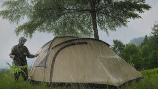 CRAZIEST STORM I EVER MET‼️ CAMPING IN HEAVY RAIN WITH STRONG WINDS ⛈️