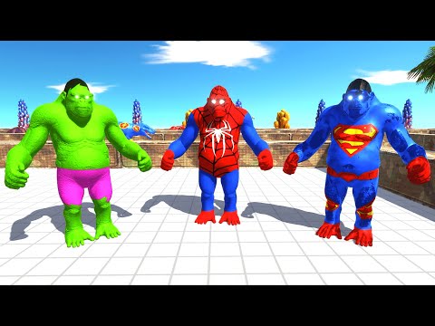 FPS AVATAR DEATH RUN vs SPIDERMAN GORO FPS PERSPECTIVE - Animal Revolt Battle Simulator