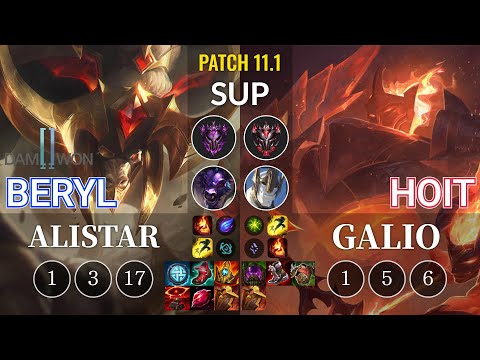 DWG BeryL Alistar vs Hoit Galio Sup - KR Patch 11.1