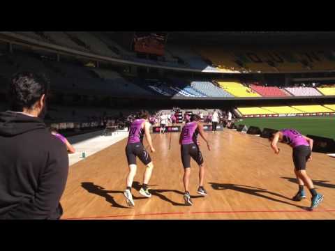 North's Ben Jarman & Kym Lebois & Eagles Tyson Stengle finish Beep Test at AFL Combine