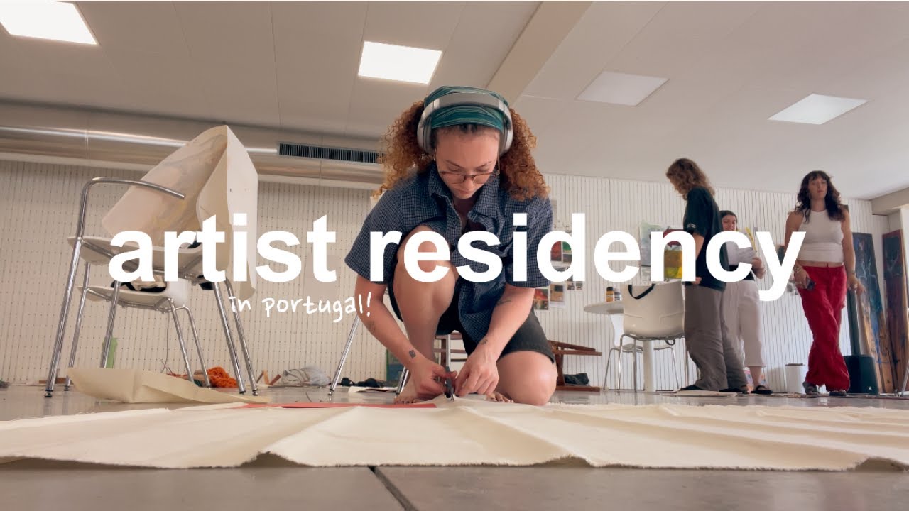 artist residency vlog 🇵🇹✏️ exhibition prep, pool days + family dinners