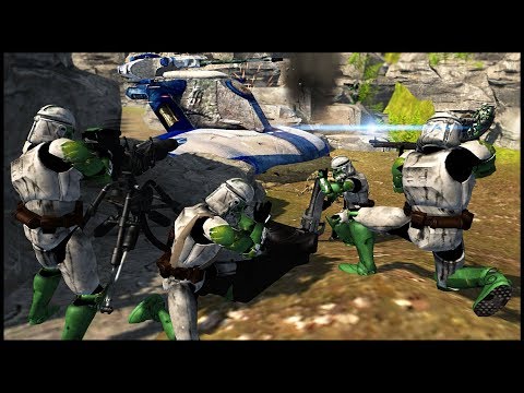 Clones Ambush from Canyon Walls! - Men of War: Star Wars Mod Battle Simulator