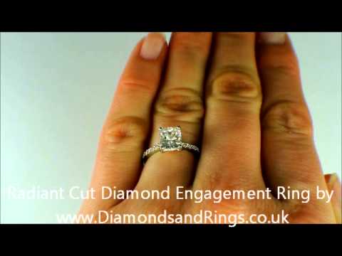 Unique Radiant Cut Diamond Engagement Ring 1 26 Carat