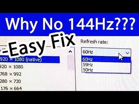 Monitor Refresh Rate Stuck at 60Hz - Not Showing 120Hz 144Hz