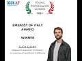 Embassy Of Italy Award 2024 Acceptance Speech By Luca Luceri