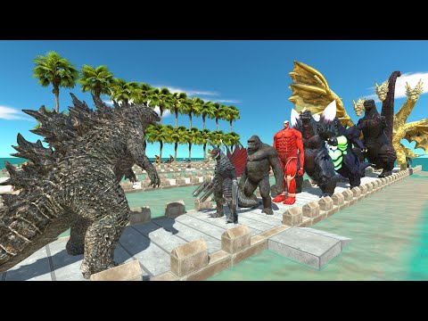 Godzilla 2021 vs ALL Godzilla COCONUT DEATH RUN - Animal Revolt Battle Simulator