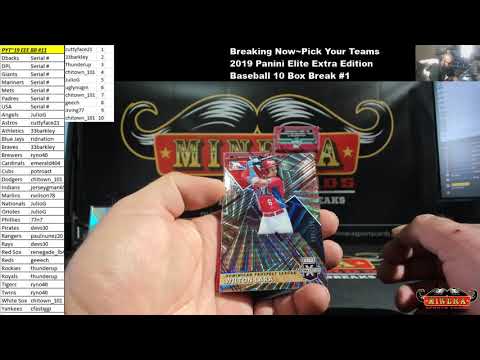 Pick your Team~2019 Panini Elite Extra Edition Baseball 10 Box Break #1