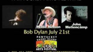Bob Dylan, John Mellencamp, Willie Nelson at McCoy Stadium Ad