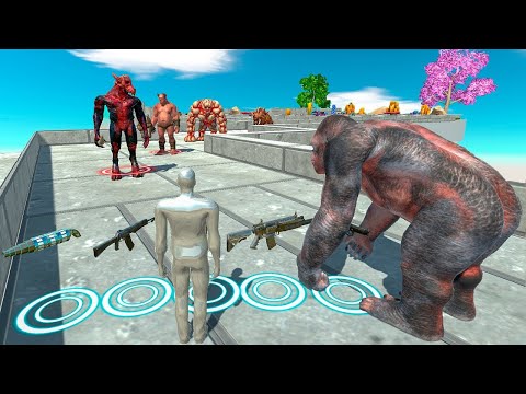 🔥FPS DEADLY DEATH RACE WITH TAME GORO THE GIANT ALL GUNS - Animal Revolt Battle Simulator