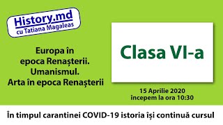 Europa în epoca Renașterii. Umanismul. Arta în epoca Renașterii