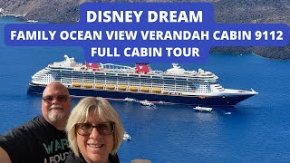 Disney Dream Oceanview Family Deluxe Verandah Stateroom Tour Cabin 9112