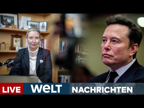 ELON MUSK & ALICE WEIDEL: Skurrile AFD-Wahlkampfwerbung mit dem reichsten Mann der Welt | WELT LIVE