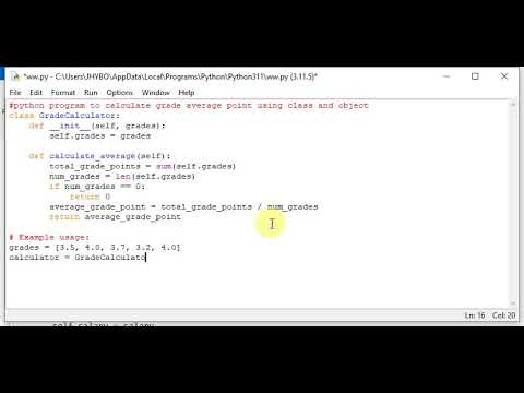 Python Program To Calculate Grade Average Point Using Class And Object