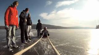 preview picture of video 'Ice Sleddin on Great Sacandaga Lake'