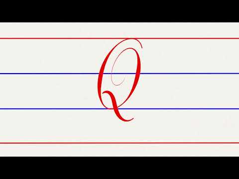 How to write english capital letter Q in cursive writing