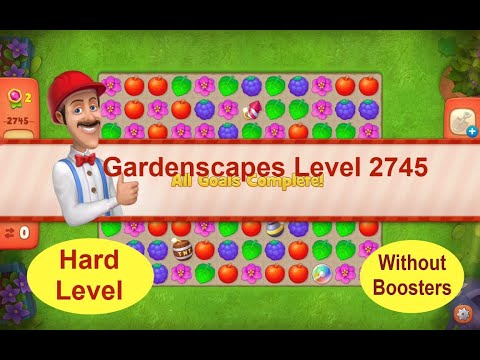 Gardenscapes Level 2745 - [14 moves] [2021] [HD] solution of Level 2745 Gardenscapes [No Boosters]