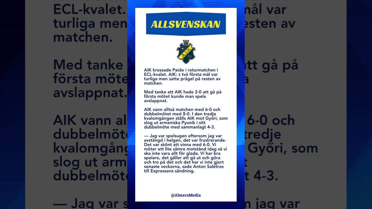 #Fotboll #europaconferenceleague #AIK