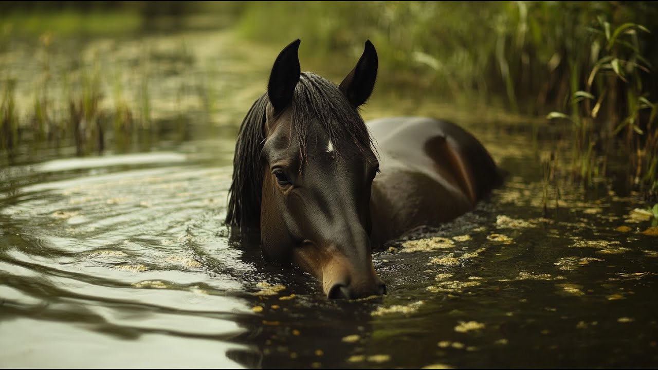 Farmer Finds His Horse In A Pond Daily – Vet Turns Pale When He Realizes Why!
