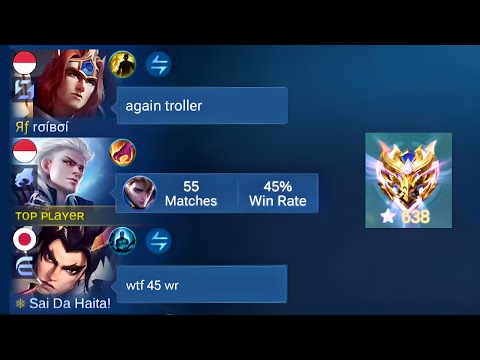 TEAMMATES GOT MAD AT ME AFTER LOOKING AT MY 45% WR, But I Ended Up With 17 Kills🗿 - MLBB