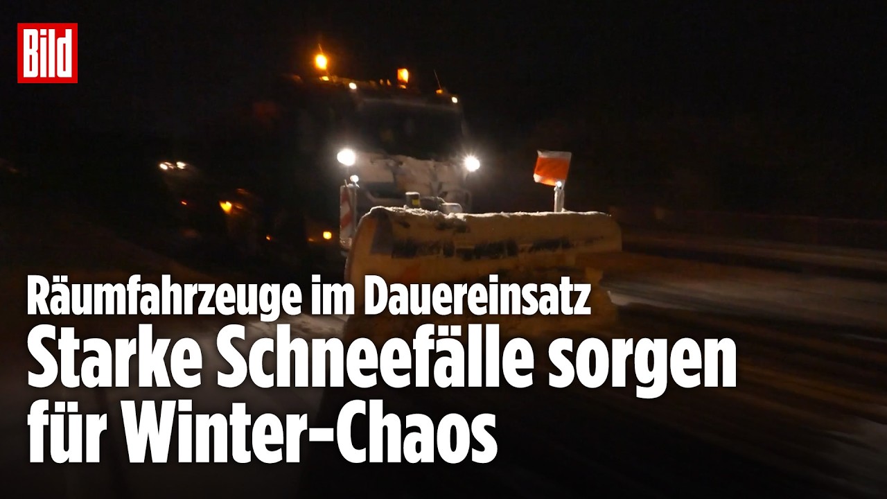 Winter-Chaos in Deutschland: Räumfahrzeuge im Dauereinsatz ‒ Unfälle nach Schnee, Regen und Glätte