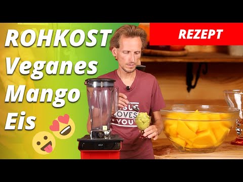 Mango Eis selber machen roh/vegan mit dem Bianco Gusto Hochleistungsmixer
