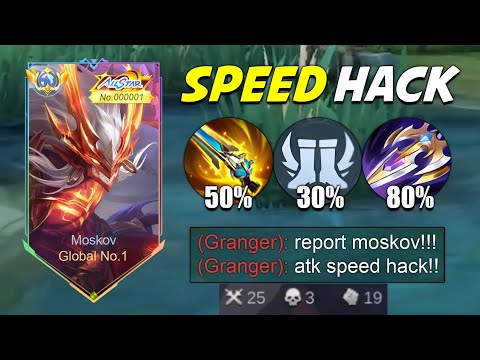 GLOBAL MOSKOV WTF ATTACK SPEED BUILD!! 100% SPEED HACK!?😱 (must try!) MOSKOV BEST BUILD 2025