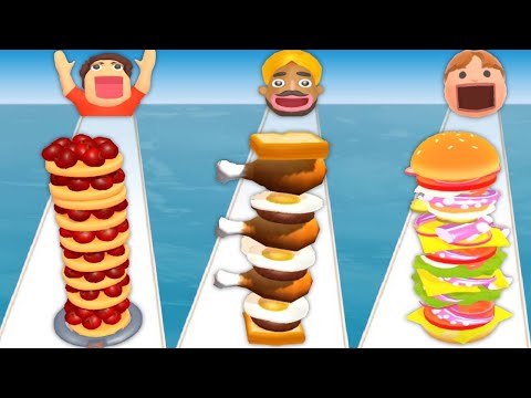 PANCAKE RUN vs SANDWICH RUNNER vs BURGER RUSH - Triple Gameplay New Update 2023