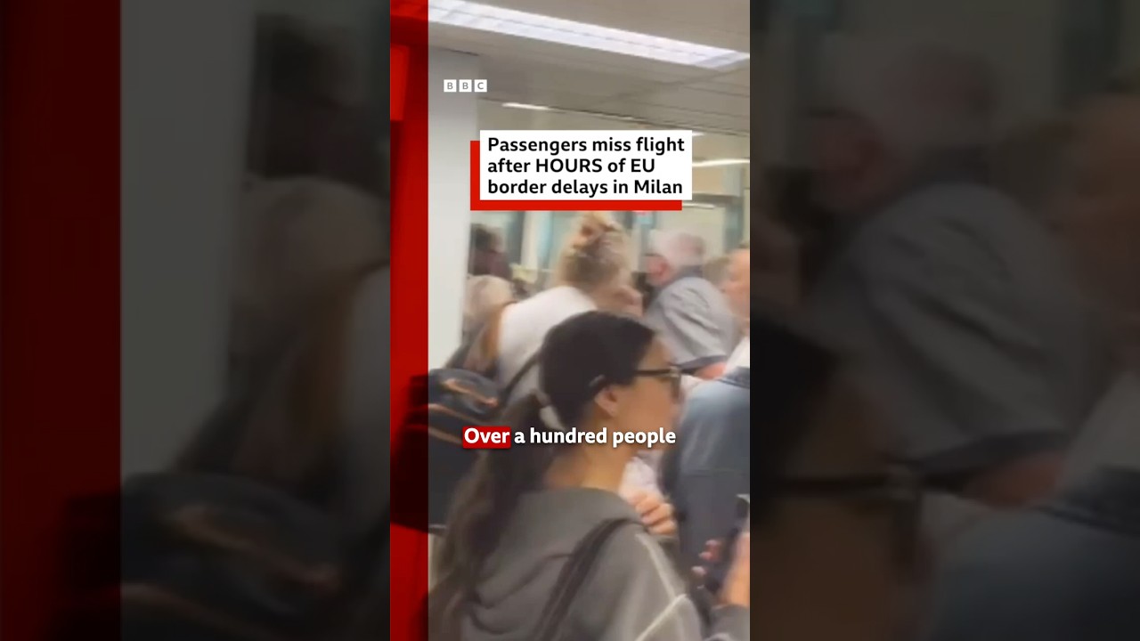 Passengers miss EasyJet flight after hours of EU border delays in Milan. #BBCNews