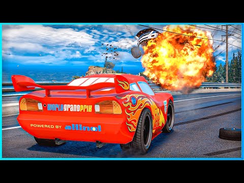 *CRAZY* Cars Lightning McQueen Crashes Ep.77 – GTA 5