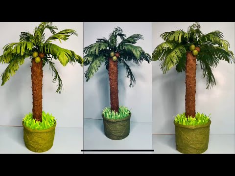 Coconut Tree Making With Paper