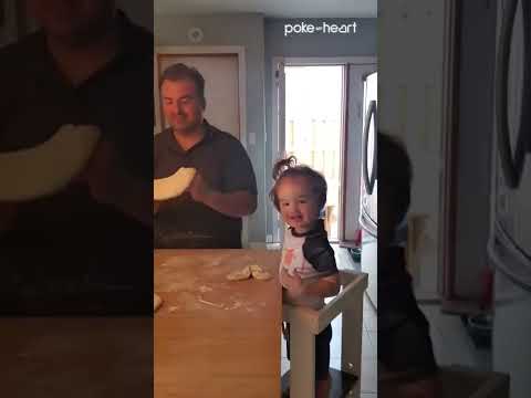 Toddler Makes Pizza With Chef Dad | Shorts